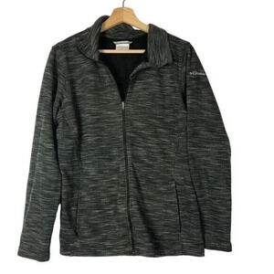 Columbia Heather Black Full Zip Lightweight Jacket L